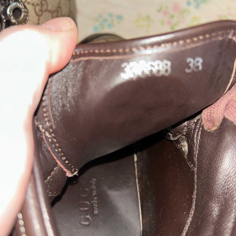 Gucci Women's Brown and Cream High-Top Sneakers - Picture 5 of 9